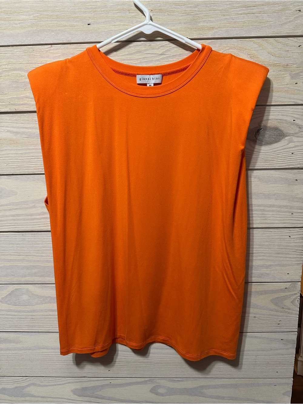 Gianni Bini Bright Orange Sleeveless Crewneck Tank